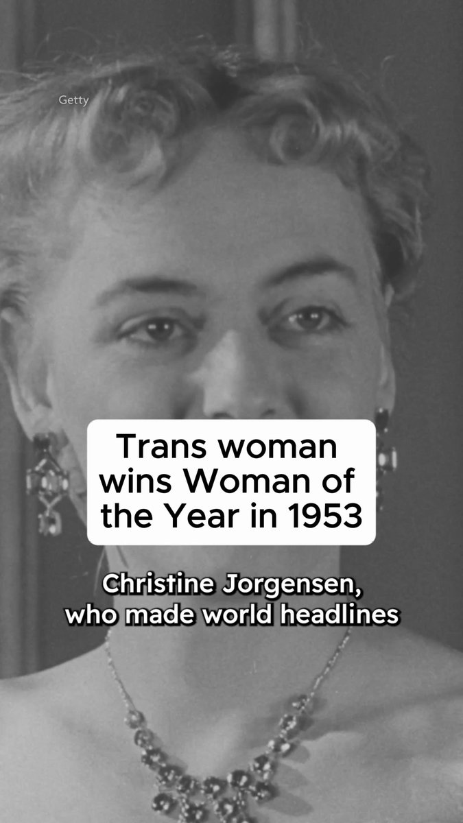 In this archival footage from 1953, trailblazing trans woman Christine Jorgensen is named “Woman of the Year” by the Scandinavian Societies of Greater New York. Jorgensen became one of the first trans people to achieve international fame after her gender-affirming medical transition made headlines around the world. She became a visible advocate for trans people and helped challenge public perceptions of gender. Just a few decades earlier, homosexuality was widely classified as a mental illness by medical institutions, while trans people faced intense stigma, discrimination, and a lack of access to affirming healthcare. Jorgensen's visibility helped bring conversations about gender identity into the public sphere and paved the way for future generations. The award was presented by Dr. Harry R. Berglund, and following her return to the US, Jorgensen continued receiving medical and hormone care from pioneering endocrinologist Dr. Harry Benjamin.