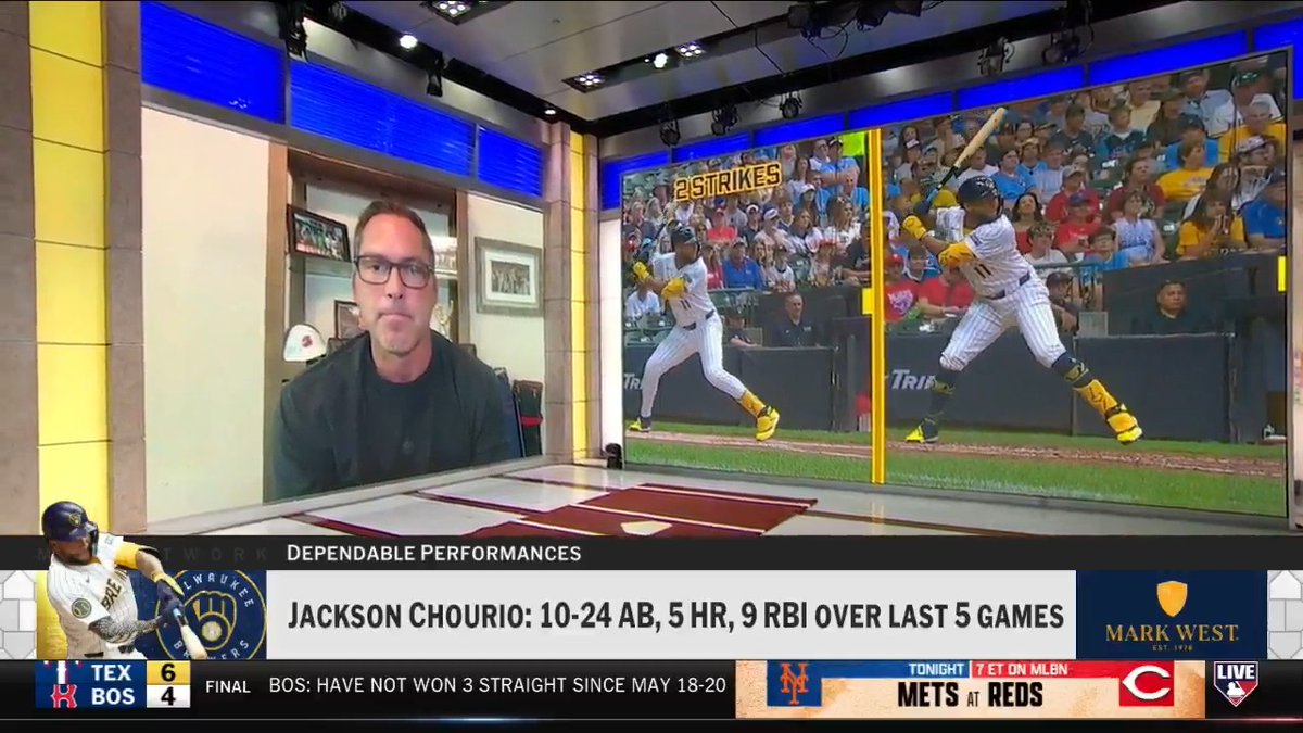 Jackson Chourio in 13 June games: .414/.453/.845, 7 HR, 18 RBI 🤯 “When you look at his ranks, he's a top-10 hitter in the game. That's what he is.” Milwaukee Brewers | #MLBCentral