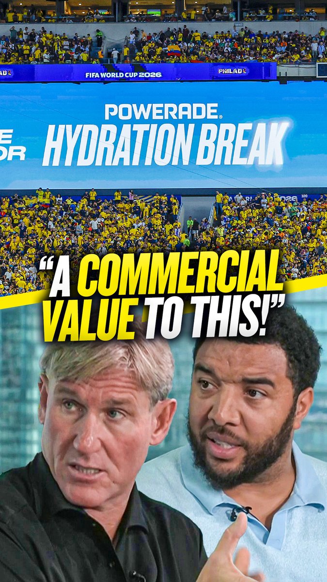 ⏳ Troy: "I'd have physios come on, put water bottles in the middle, and you have one minute!" 💰 Simon: "There is a commercial value to this... everything about this is commercialised!" Troy Deeney and Simon Jordan debate the inclusion of hydration breaks at the World Cup! 💦