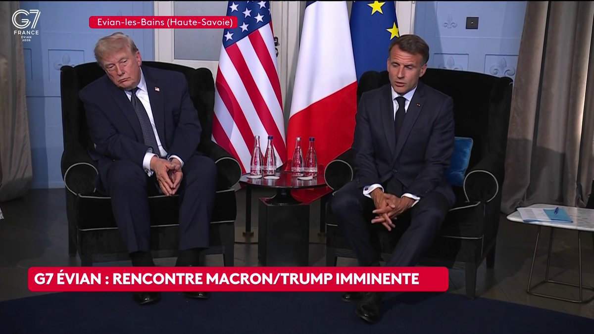 🔴 DIRECT - "C'est important qu'on puisse avoir ce G7 au lendemain d'un accord essentiel qui a été scellé avec l'Iran", déclare le président français Emmanuel Macron, qui rencontre actuellement son homologue américain Donald Trump. #Canal16