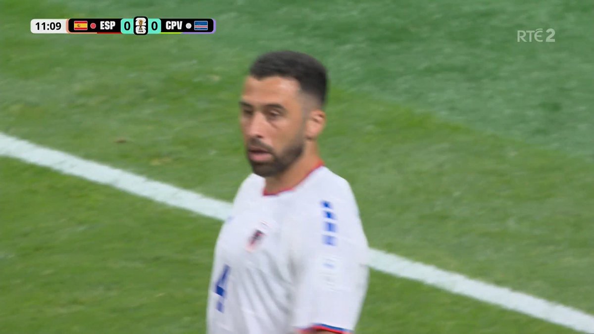 Outrageous defensive header from Pico Lopes to thwart a goal from Spain. ❌ A great Cape Verdean (and Irish) World Cup moment!