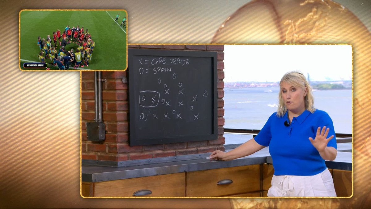 "It's taking a while for Spain to be patient in what they're doing" ☝️ Emma Hayes makes use of the first hydration break with some Spain analysis
