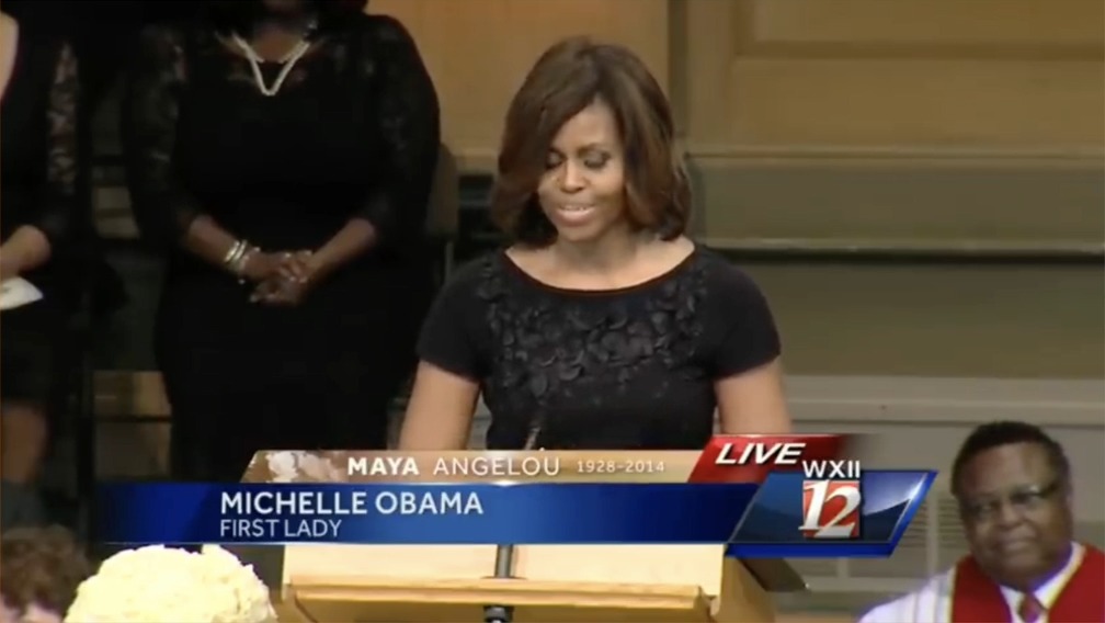 Michelle Obama reflects on Maya Angelou: She told us our worth has nothing to do with what the world might say. Dr. Angelou's words sustained me on every step of my journey, through years on the campaign trail where, at times, my very womanhood was dissected and questioned