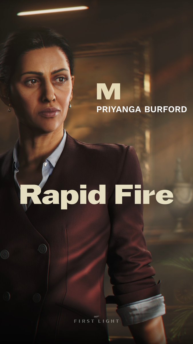 Priyanga Burford, who plays M in #007FirstLight, stopped by during the event to answer a few quickfire questions. Let us know how many questions you had the same answer for. #EarnTheNumber