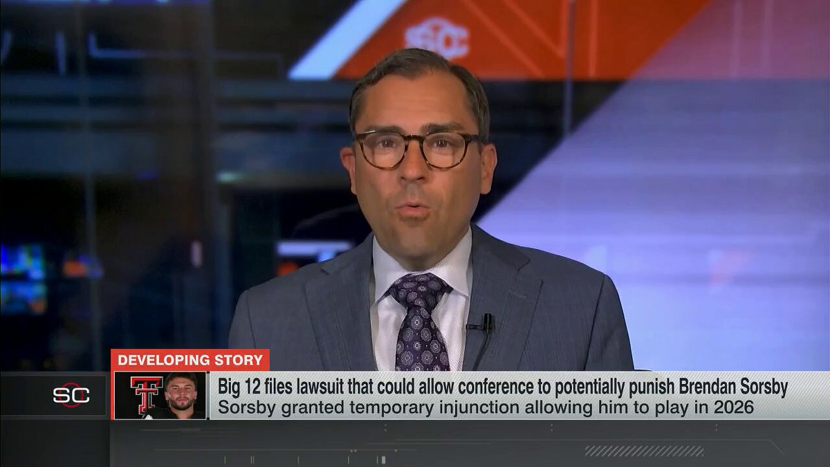 Busy day in the legal squabbles around Brendan Sorsby’s eligibility. Latest from @sportscenter with @mattbarrie.