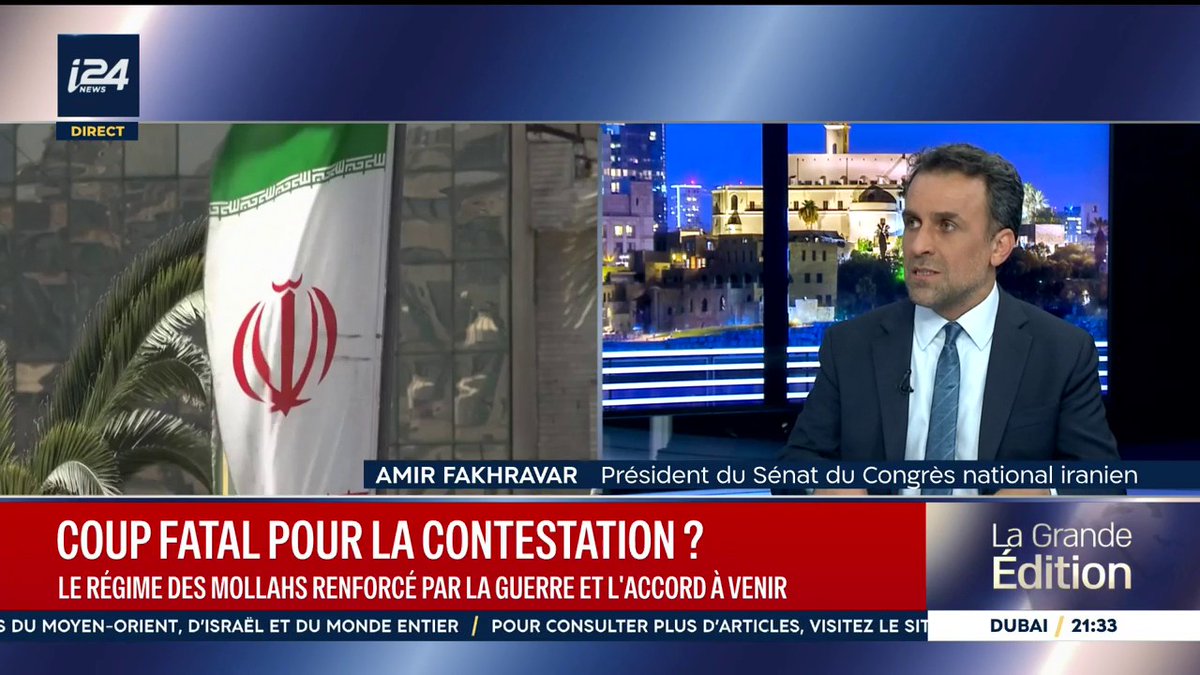 💥💬 "Mojtaba Khamenei est mort" - Amir Fakhravar, président du sénat du congrès national iranien