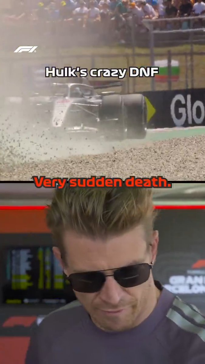 A freak retirement while running in the points 🤯 Bitterly unlucky for Nico Hulkenberg 💔 #F1 #BarcelonaGP