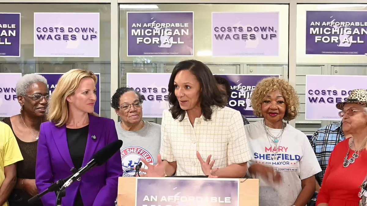 Detroit Mayor Mary Sheffield endorsed Secretary of State Jocelyn Benson on Monday to be the state's next governor, saying she'll fight and advocate for the same values Sheffield has been fighting for. Video by David Guralnick, TDN.