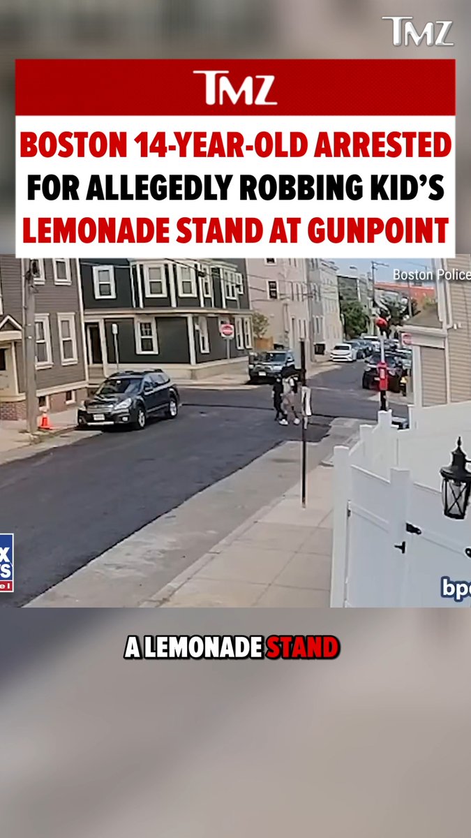 A 14-year-old teen in Boston was arrested after cops say two young siblings' lemonade stand was robbed at gunpoint. 🎥: Boston Police Department