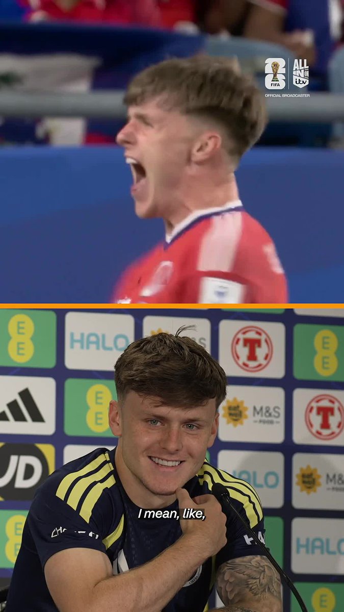 McGinn "hammered" Gannon-Doak for this moment 😆 He explains "that's just what playing in a Scotland shirt does to you" 💪🏴