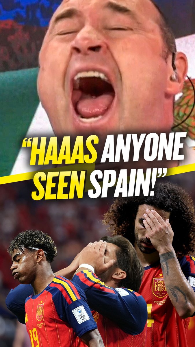 "HAAAS ANYONE SEEN SPAIN!" 😂 "I didn't know you had that in you!" 👀 Jason Cundy does a special Spanish "HAAS ANYONE SEEN" after Spain are held to a 0-0 draw Vs Cape Verde!