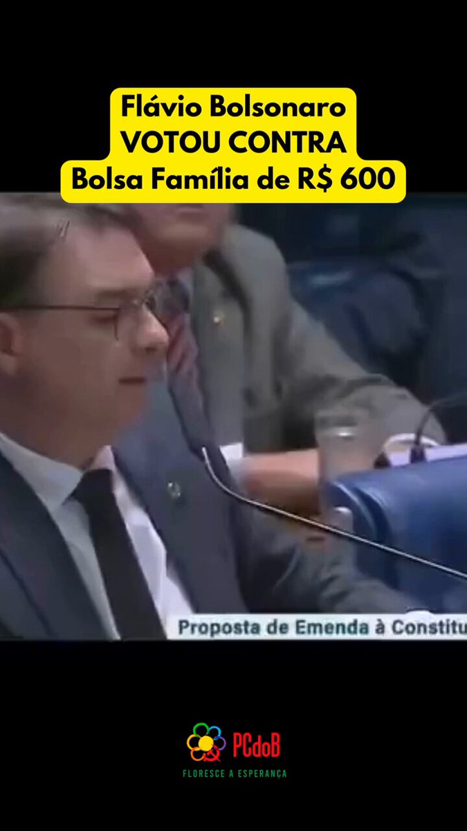Se Flávio Bolsonaro diz agora ser a favor do bolsa família, pq ele votou contra !?,🤷🏾‍♂️