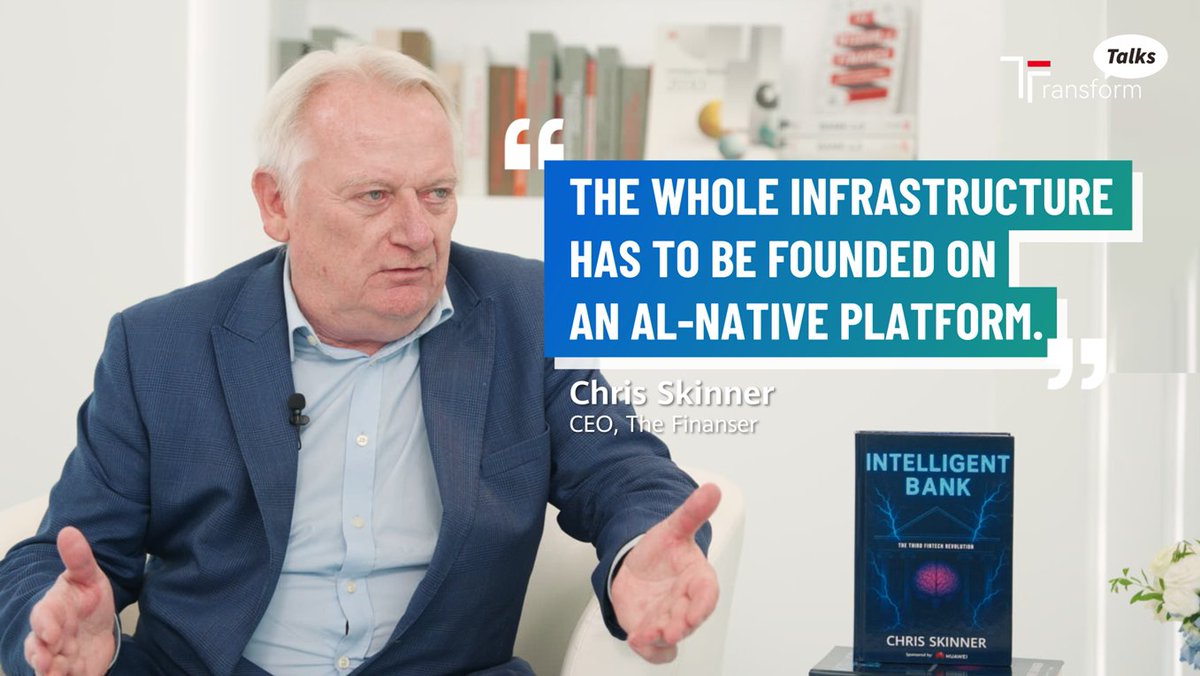 In an interview with Transform Talks, Chris Skinner, CEO of The Finanser, discusses why banks can't just layer AI onto decades-old legacy systems. They need AI-native foundations. But technology alone is not enough. Smart banking agents will fail if customers do not trust them.