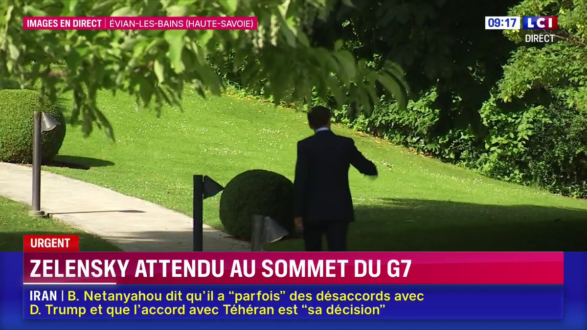🔴 Volodymyr Zelensky accueilli au G7 par Emmanuel Macron Le président ukrainien vient d'arriver à Evian.