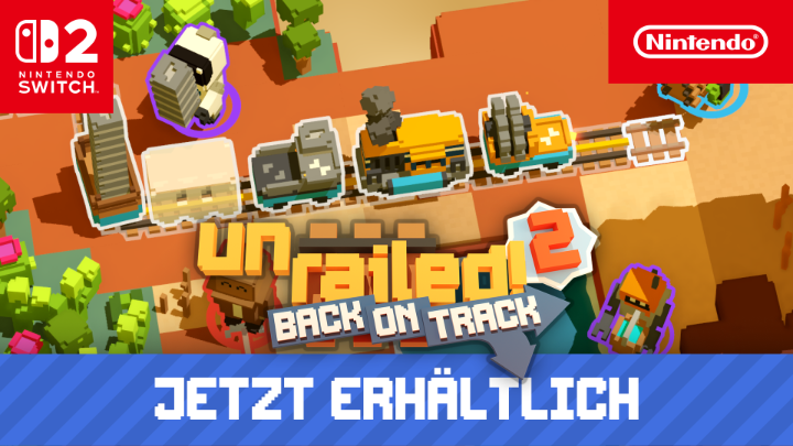 Schließt euch mit Freunden zusammen, um Gleise zu bauen – WÄHREND der Zug fährt! Handelt schnell und wählt weise euren Weg! Unrailed 2: Back on Track ist jetzt erhältlich für #NintendoSwitch2 und #NintendoSwitch! Mehr Koop-Eisenbahnbau-Chaos denn je: