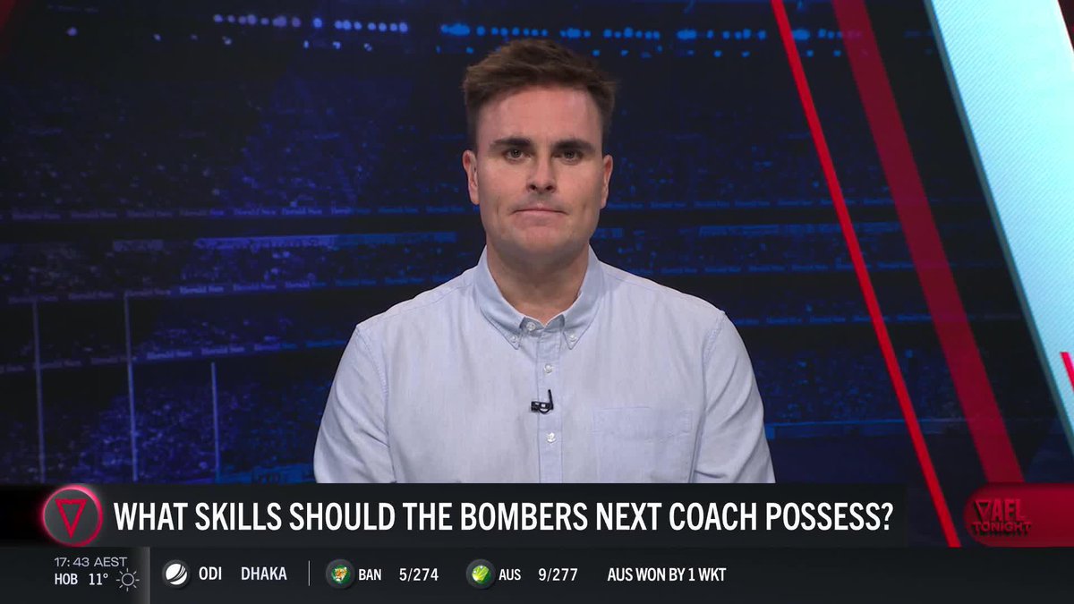 'PRETTY HONED IN ON...' ๐ What exactly is it that Essendon are looking for in their next coach? Corbin Middlemas dissects the finer details on AFL Tonight. ๐บ Watch #AFLTonight on Ch. 504 or stream via Kayo Sports |