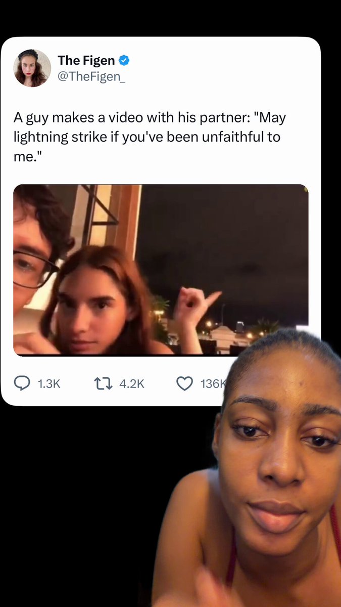 A guy made a video with his partner: “May lightening strike if you’ve been unfaithful to me”. Wait for it 😂