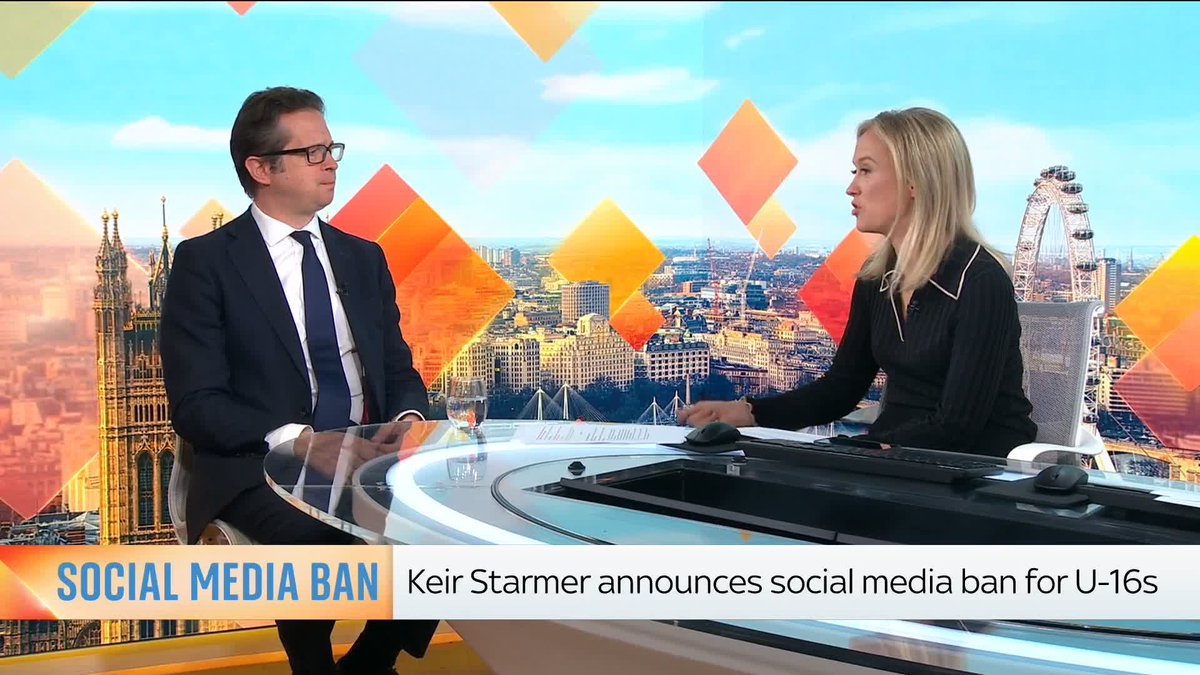 .Sophy Ridge challenges Alex Burghart on how the Tories would verify someone's age for social media following the ban. He said one way could be encouraging young people to open bank accounts.
