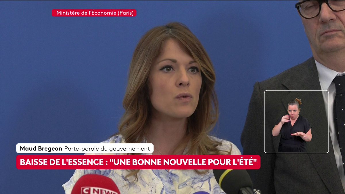 🔴 "Les prix du gasoil n'ont pas été aussi bas depuis trois mois. C'est évidemment une bonne nouvelle pour les Français qui dans quelques semaines vont partir en vacances". 🗣 Maud Bregeon, porte-parole du gouvernement. #canal16