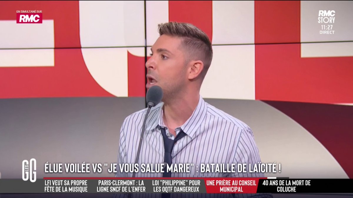 🚨 Élues voilées contre "Je vous salue Marie" : la guerre de la laïcité à Ivry-sur-Seine. 🗣️ Sam Zirah : "Elle avait le droit de porter le voile. Et cet élu du RN avait le droit de fermer sa gueule." #GGRMC