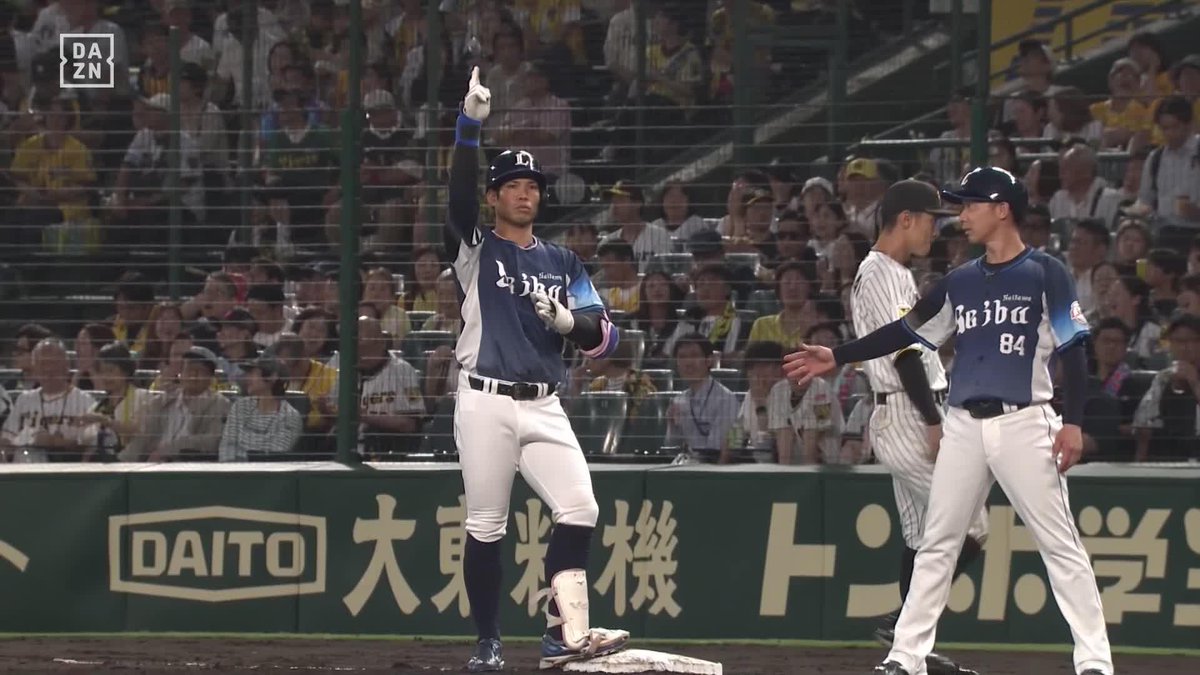 交流戦初優勝に向け 桑原将志 初球攻撃で 先制となるタイムリー! ※引き分け以上で交流戦優勝 ⚾️阪神×西武 #seibulions #だったらDAZN