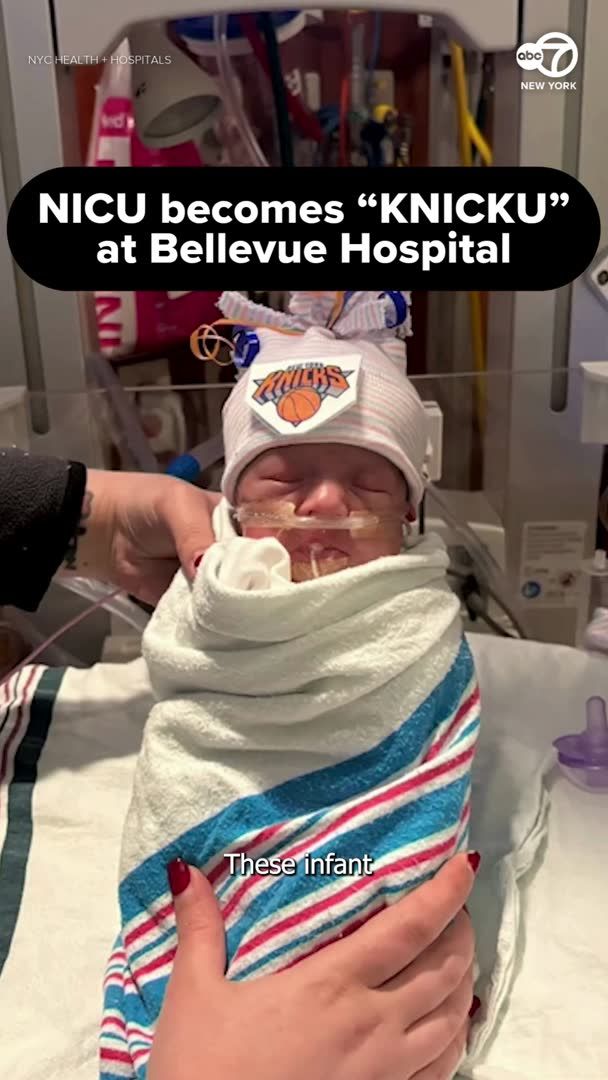 Knicks fever is reaching even the tiniest New Yorkers. Nurses in Bellevue Hospital's Neonatal Intensive Care Unit transformed the NICU into a "KNICKU," outfitting babies with miniature Knicks hats and bringing a little championship excitement to families during the team's historic title run.