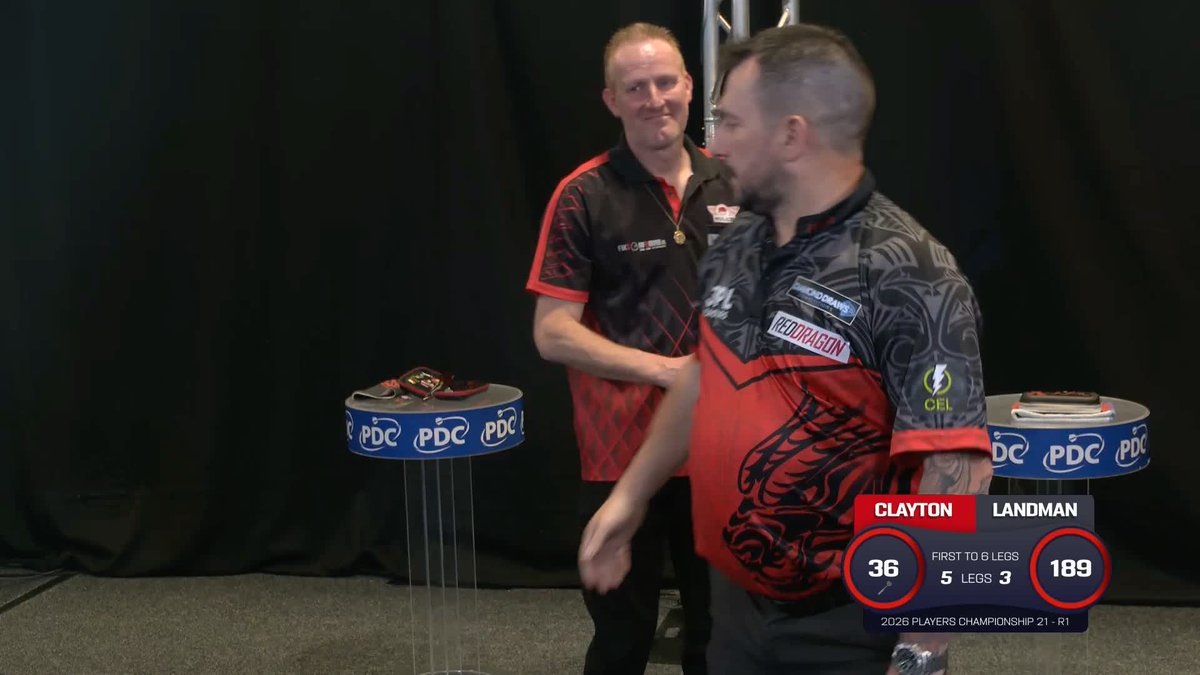 CLASSY CLAYTON! Jonny Clayton cruises into round two in Wigan, smashing in five 180s and averaging over 101 to defeat Chris Landman 6-3! 📺 #PC21