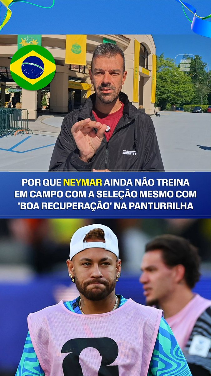 Neymar segue sem uma previsão concreta de retorno aos treinos e, consequentemente, aos jogos da Seleção Brasileira na Copa do Mundo. Mas o motivo que afasta o atacante dos gramados vai além da lesão na panturrilha direita. 🗞️ Pedro Ivo Almeida Assista à Copa do Mundo FIFA pela CazéTV, no #DisneyPlus, sem custo adicional #ESPN2026 #FIFAWorldCup #Brasil #Neymar #Haiti #SeleçãoBrasileira