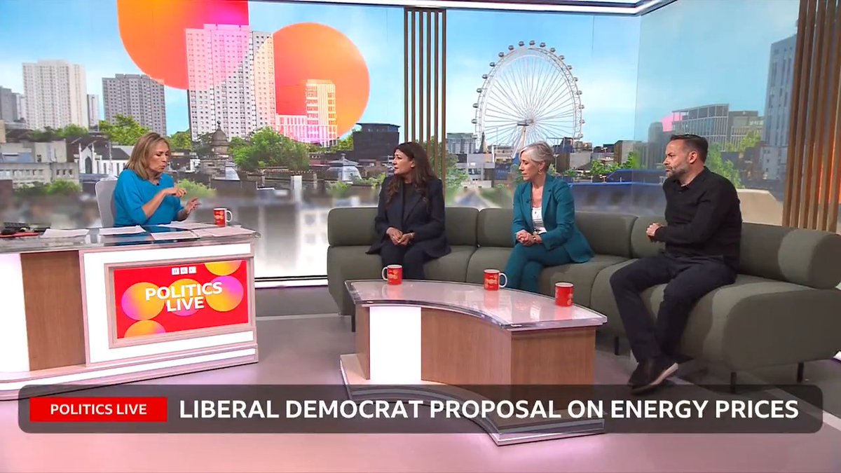 Comedian Geoff Norcott says the Lib Dems “sound a bit more like the militant wing of the Labour party” as #PoliticsLive discusses the party's new policy on energy discounts