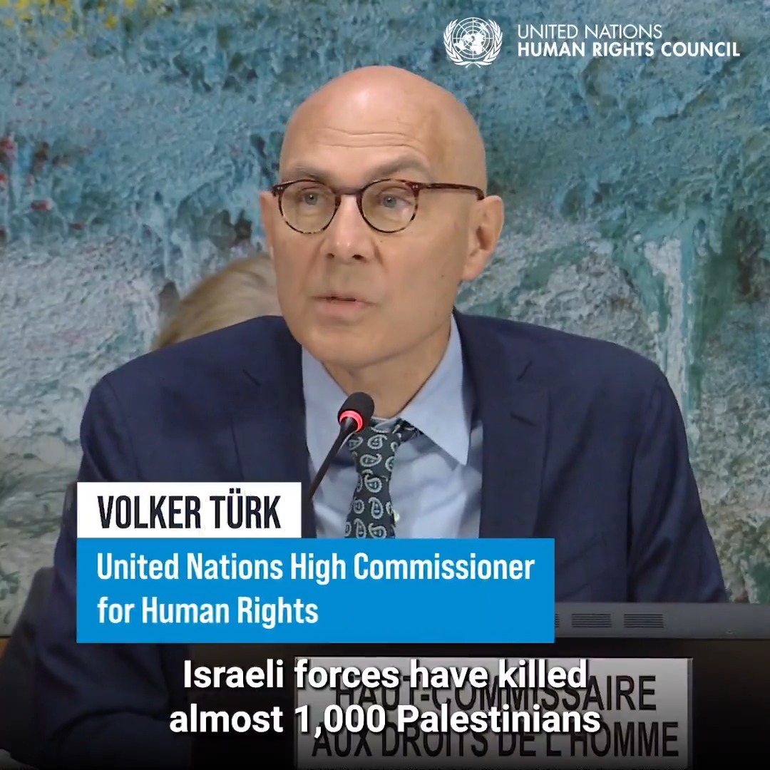 Israel/Palestine: "We are out of red flags," UN Human Rights chief Volker Türk told the United Nations Human Rights Council at its 62nd session. All those with influence must help make the ceasefire a reality, end the suffering of Palestinians, and ensure accountability, he said. #HRC62