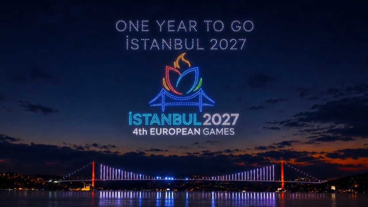 İSTANBUL 2027 AVRUPA OYUNLARI’NA SON 365 GÜN!⏳ Türk sporunun uluslararası organizasyon gücünü bir kez daha tüm dünyaya gururla göstereceğiz.🌎💫 #TeamTürkiye ile çok güzel bir hikâye daha yazacağız!🇹🇷 #Istanbul2027 #EuropeanGames2027 #RoadToIstanbul2027