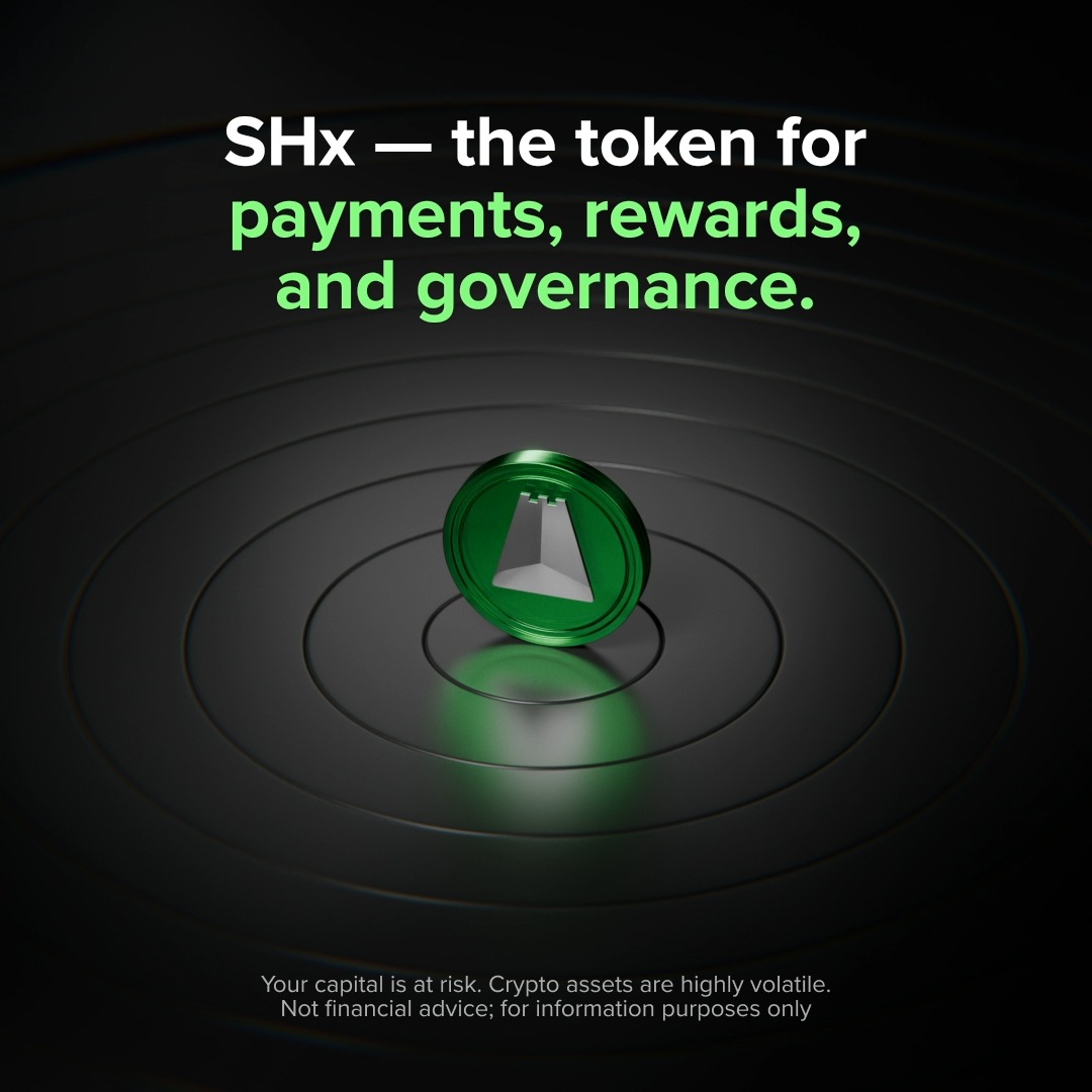 Token Spotlight: $SHx Stronghold is a payments platform bridging traditional finance and blockchain with a mission to make financial services fast, secure, and accessible for all. SHx powers it: → Settlements → Fee discounts → Governance → Rewards Built on Stellar's energy-efficient network. Fixed supply of 100B. Available to trade. 🛑 Don't invest unless you're prepared to lose all the money you invest. This is a high-risk investment and you should not expect to be protected if something goes wrong.