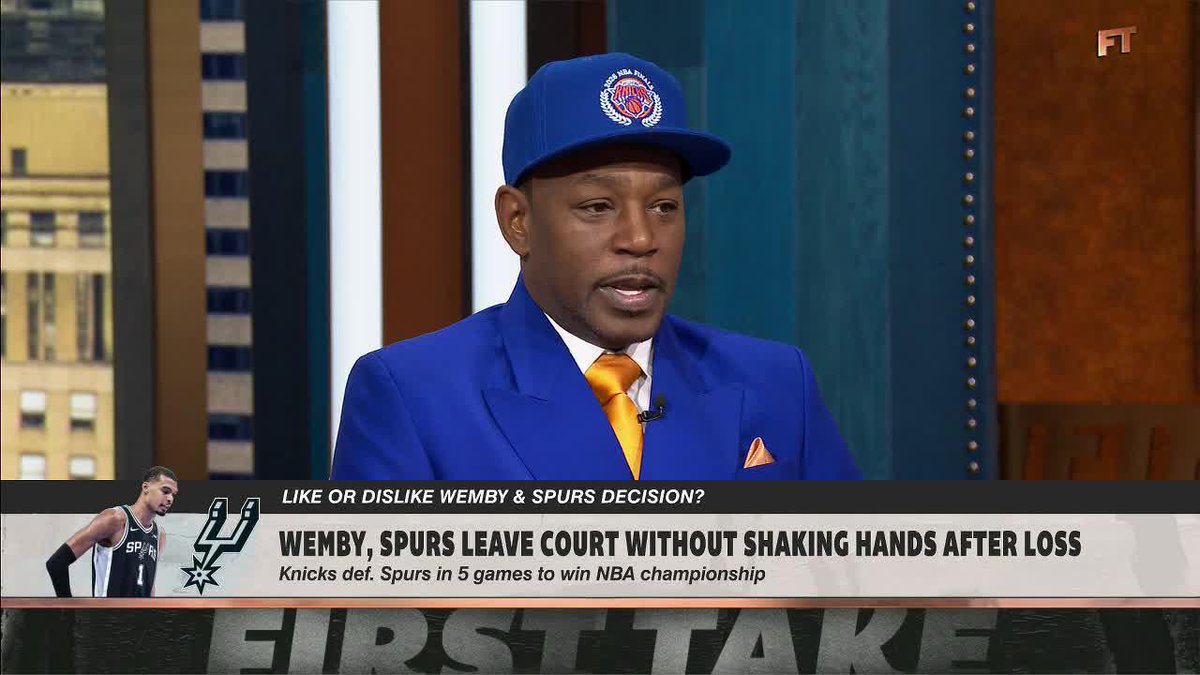 "As a professional, you gotta shake hands. ... You gotta man up." Cam'ron weighed in on Wemby not shaking hands at the end of the NBA Finals on First Take 🏀