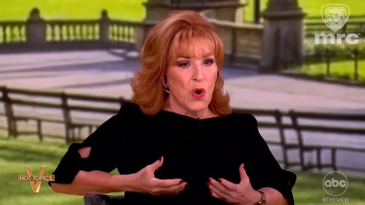 Joy Behar proclaims "I'll show you the world cup" and grabs her breasts. "Bona fide news program"