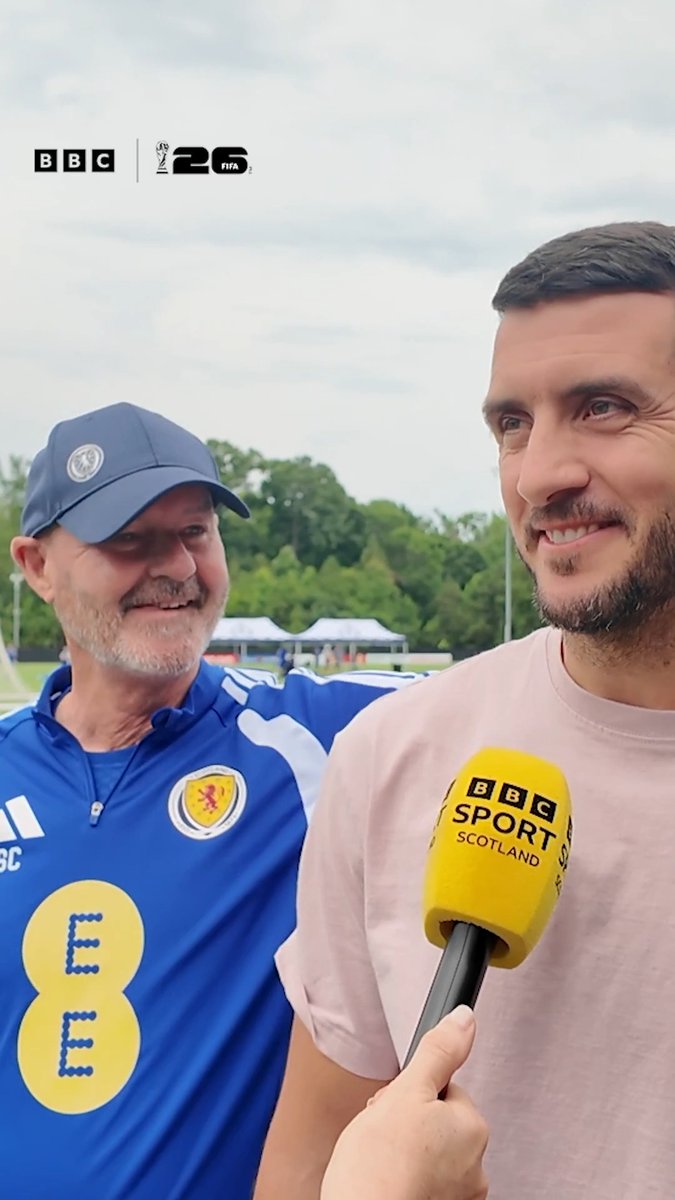 When Steve Clarke gatecrashes the interview... 🤣 Charlotte FC assistant coach Gary Dicker is full of praise for his former boss ⤵️ #BBCFootball #FifaWorldCup