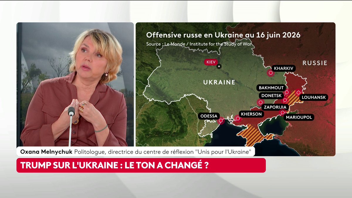 🔴 🗣️ G7 : Volodymyr Zelensky a rencontré Donald Trump "C'est dans l'air en Ukraine, la victoire est proche", affirme Oxana Melnychuk, politologue et directrice du centre de réflexion "Unis pour l'Ukraine". #ToutEstPolitique #Canal16