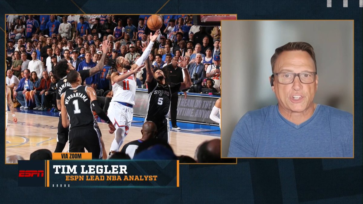 "It starts with your identity, where you want to go when the game's on the line. The Knicks have no questions whatsoever... The Spurs had moments where they looked around at each other, unsure about what exactly it is that they wanted to do." – Timothy Legler on the #Spurs
