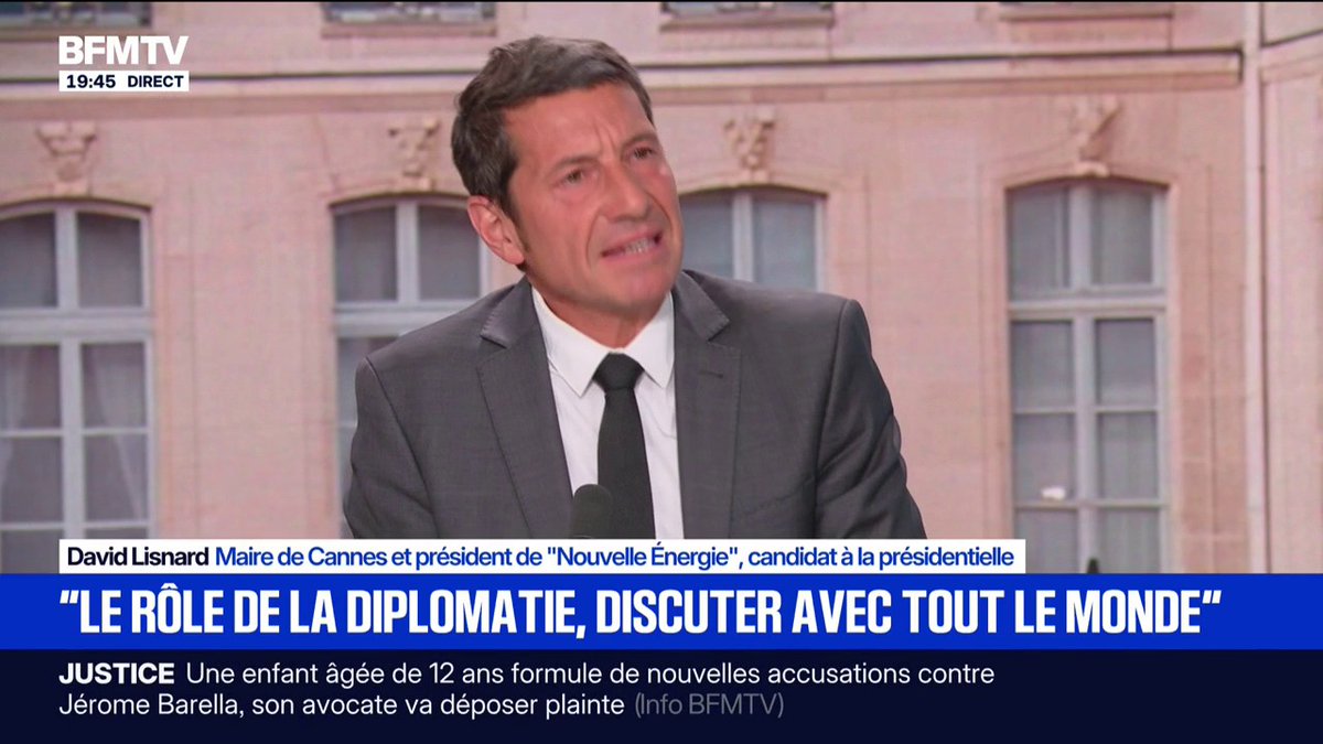 Donald Trump à Versailles: "Le rôle de la diplomatie, c'est de discuter avec tout le monde", explique David Lisnard, maire de Cannes et candidat à la présidentielle