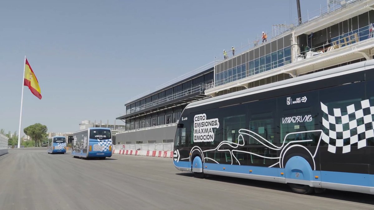 🤩 ¡MÁXIMA EMOCIÓN! ⚡⚡⚡ Tres autobuses eléctricos de EMT recorren el trazado del MADRING en la presentación del circuito🏎‍🟀 🛣️ Autoridades, periodistas e invitados han descubierto en nuestros buses el recorrido del Gran Premio de España de Fórmula 1.