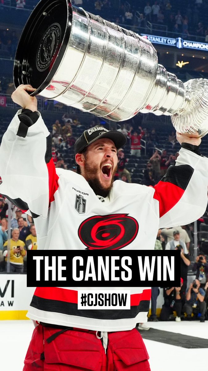 The Carolina Hurricanes are Stanley Cup Champs... just as CJ predicted. 😅 #CJShow #SoundTheSiren Chris Johnston Julian McKenzie