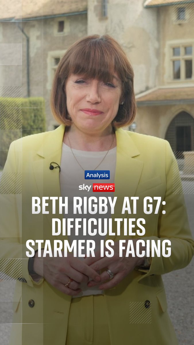 Is the prime minister shaking hands at G7 while getting stabbed in the back at home? Beth Rigby explains the difficulties Sir Keir Starmer is facing domestically, while attending the G7 summit at Evian-les-Bains. Politics live blog: