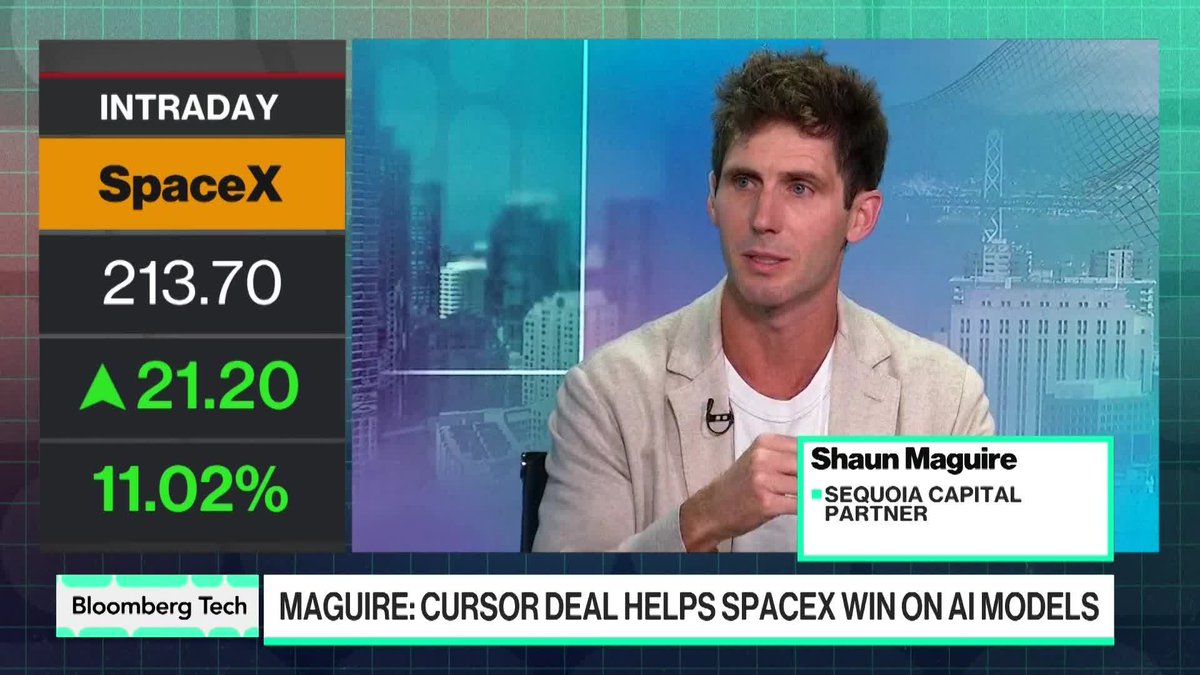 "I will hold my SpaceX shares forever," says Shaun Maguire of Sequoia, whose firm has a 1.5% stake in Musk's company. He explains why