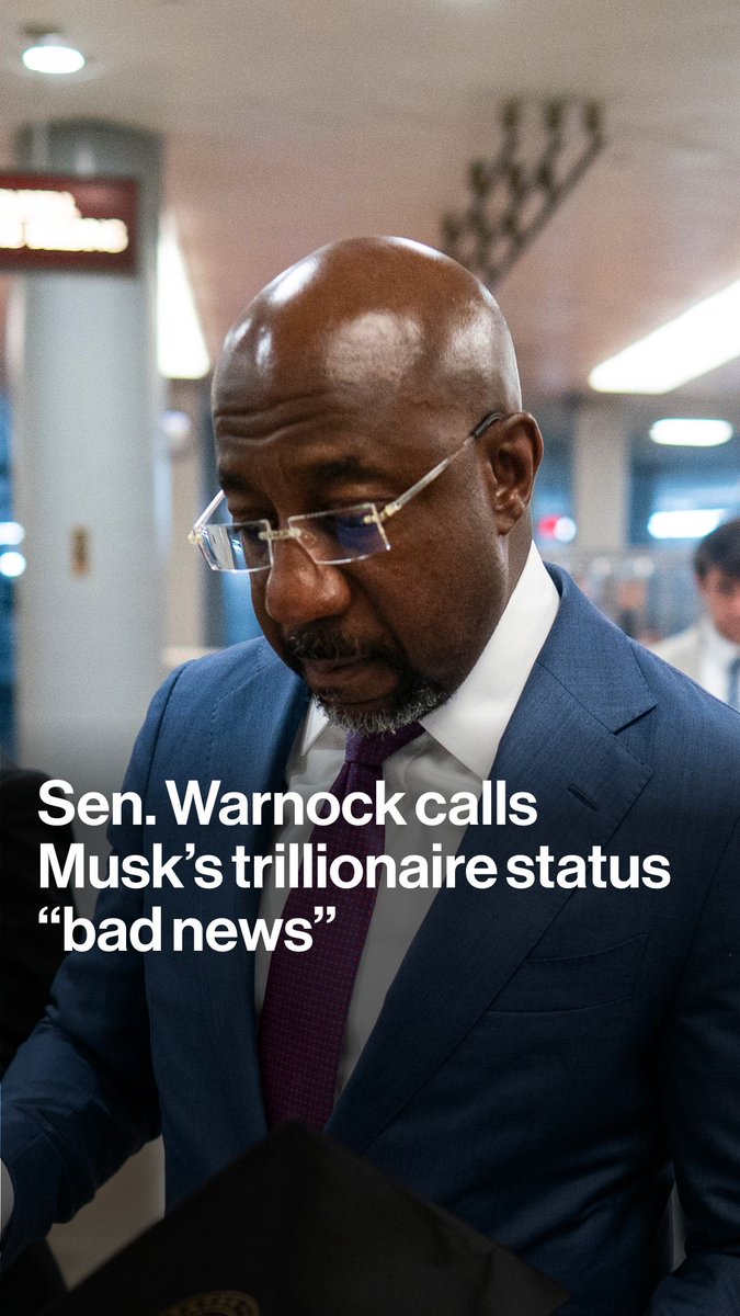 Democratic Senator Raphael Warnock called Elon Musk’s newly minted trillionaire status “bad news” as the US grapples with growing wealth inequality