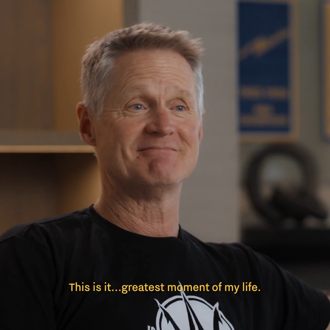 "I looked around, I'm not kidding, I said, 'this is the greatest moment of my life'." - Steve Kerr on winning the 2014-15 title. Watch the full story of that dream season NOW at