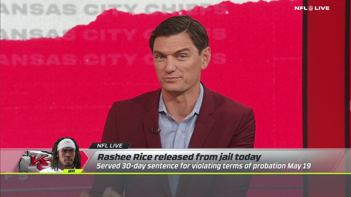 .Jeremy Fowler provides an injury update on Chiefs WR Rashee Rice's knee following his release from jail.