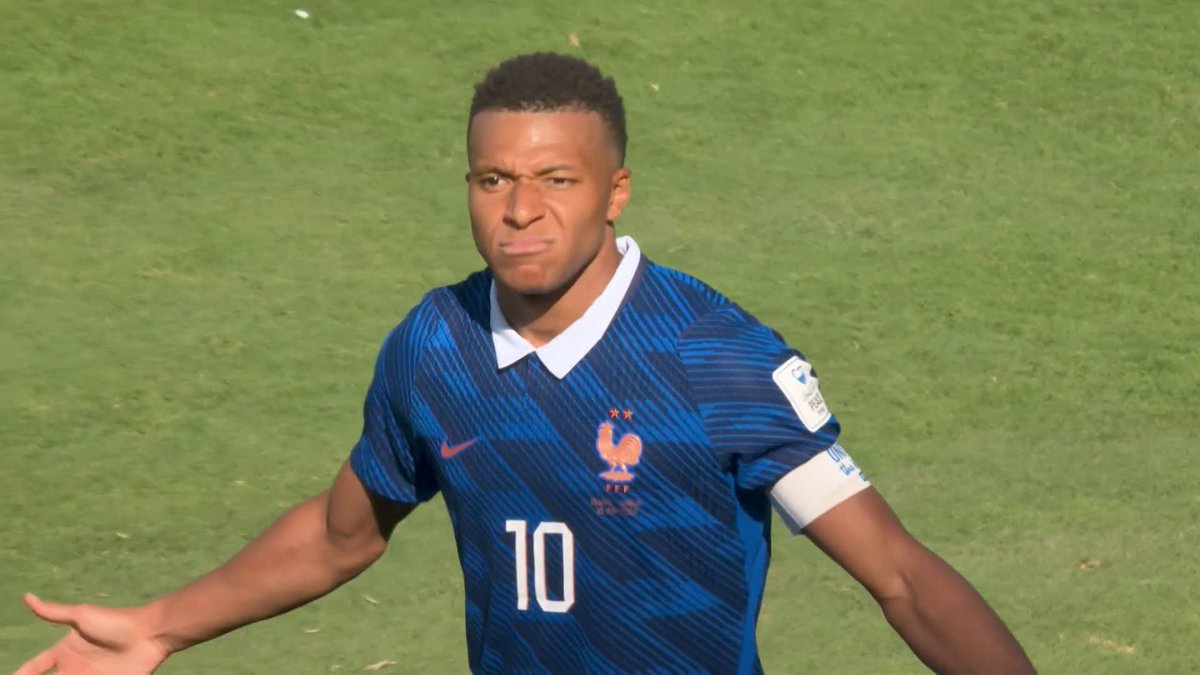 FRANCE'S ALL-TIME TOP GOALSCORER 🇫🇷 Kylian Mbappe scores his record-breaking 58th goal for France, and it is a beauty!
