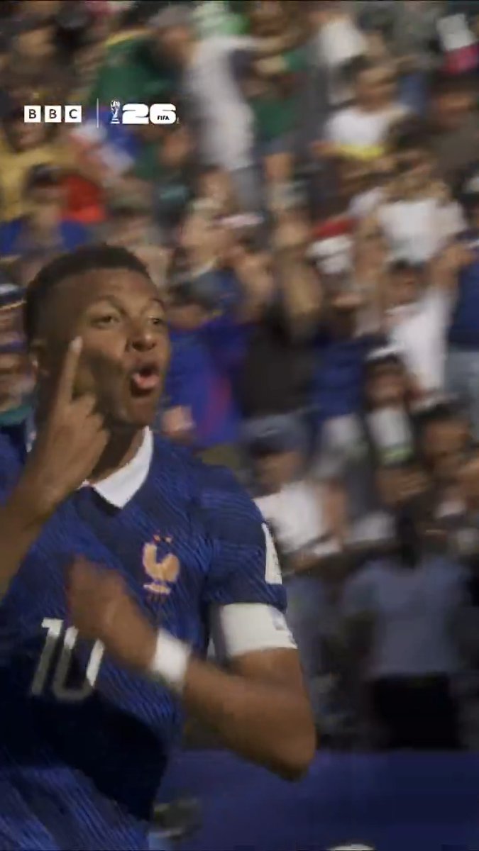 Aged 27, Kylian Mbappe has become France's all-time leading goalscorer, with 58. And he did it with THIS strike! 💥