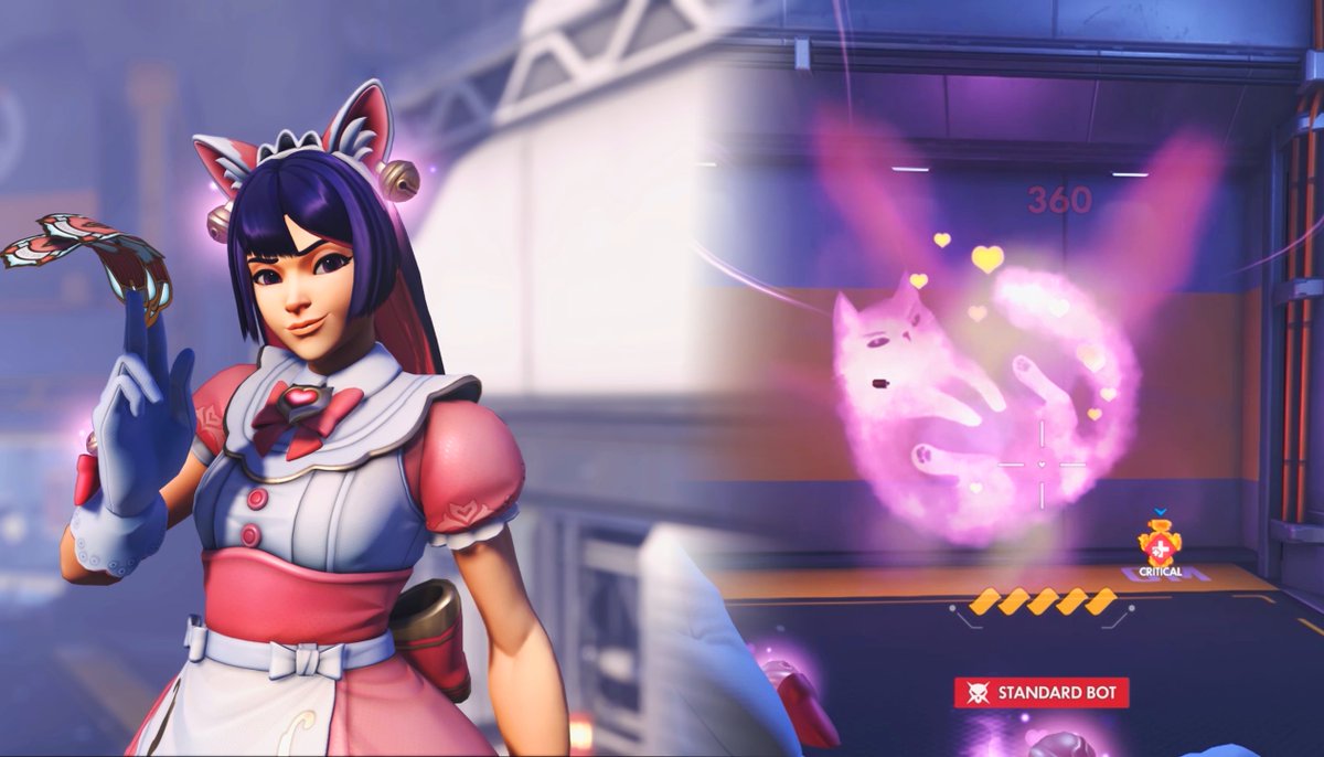 New #Overwatch Ultra Kiriko Skin In-Gameplay ♦️🦊 The new 'Ultra' tier Nyan Café Kiriko skin adds special effects and sounds to reloading, healing, and kills 💫