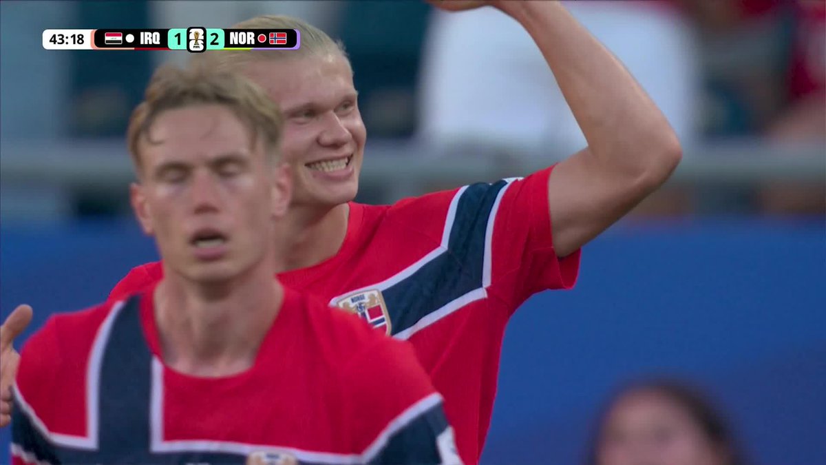 THIS MAN IS INEVITABLE! A mistake from the Iraq goalkeeper leads to Erling Haaland's second of the match. #FIFAWorldCup
