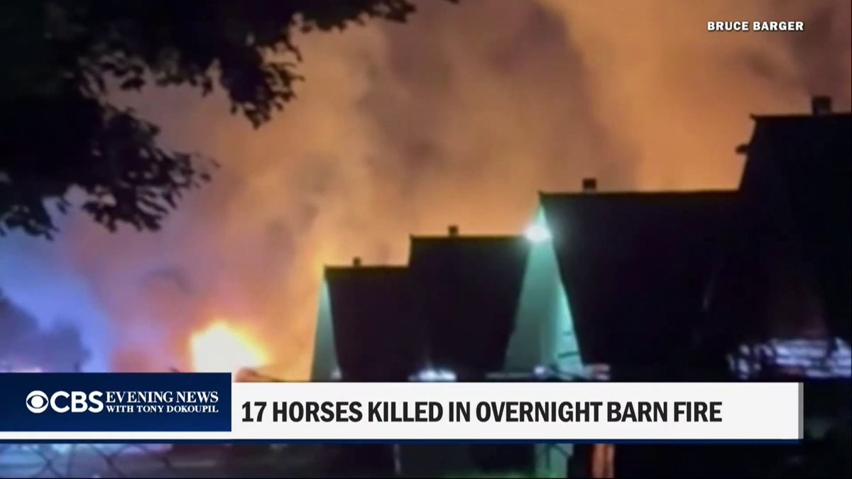 A barn fire at the Saratoga Casino Hotel Harness Track in Saratoga Springs, New York, killed 17 horses and injured another early Tuesday morning, fire and casino officials said.
